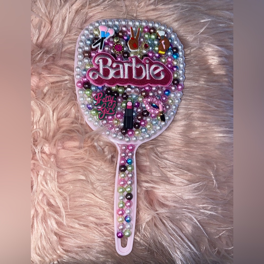 Barbie inspired designed handheld mirror